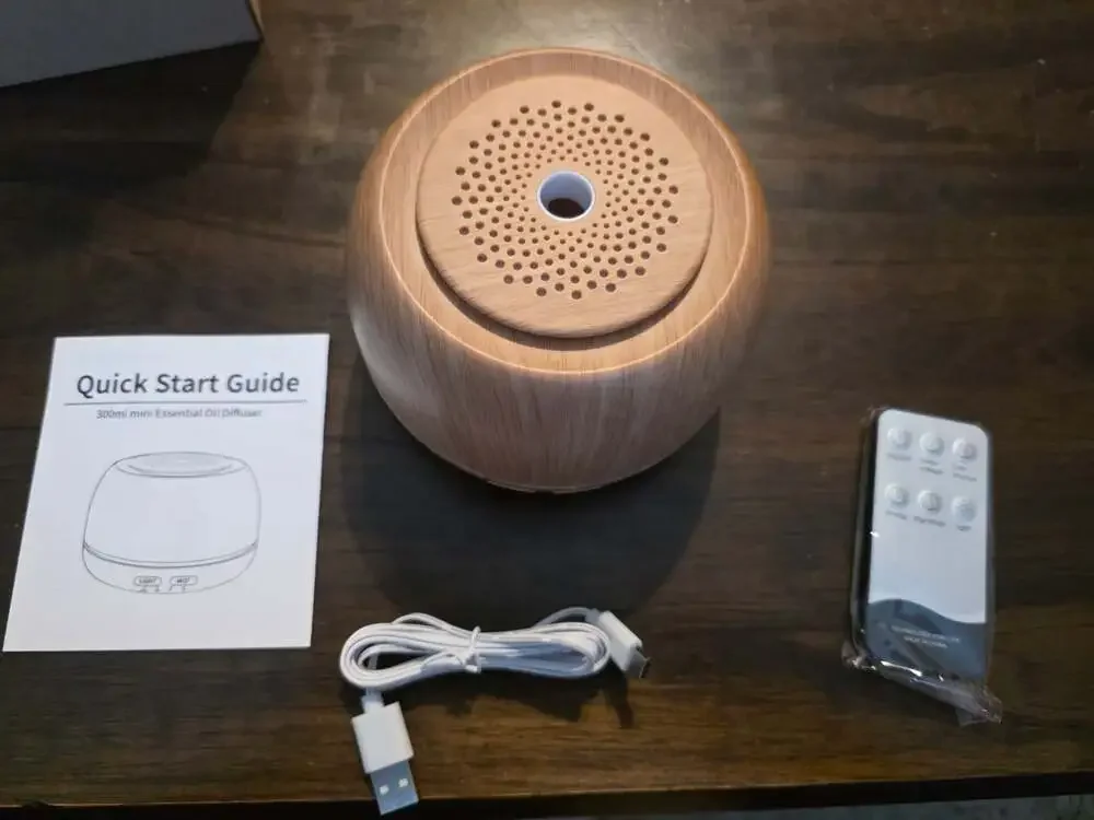 300ml Wood Grain Ultrasonic Essential Oil Diffuser with Remote Control